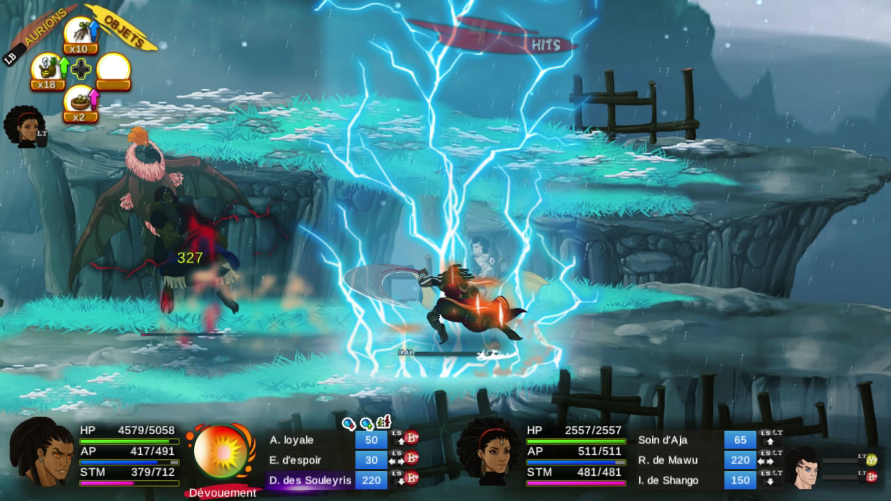Aurion capture d'écran en combat